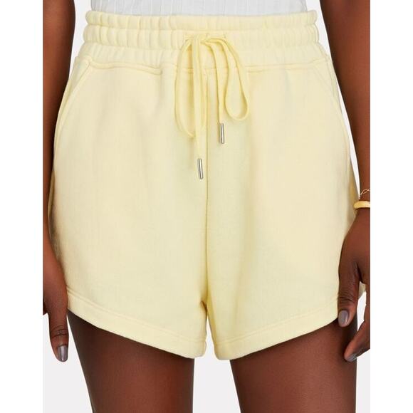 NWT Jonathan Simkhai Standard Evie Terry Sweat Shorts Lemon Women's Size XL - Picture 2 of 10